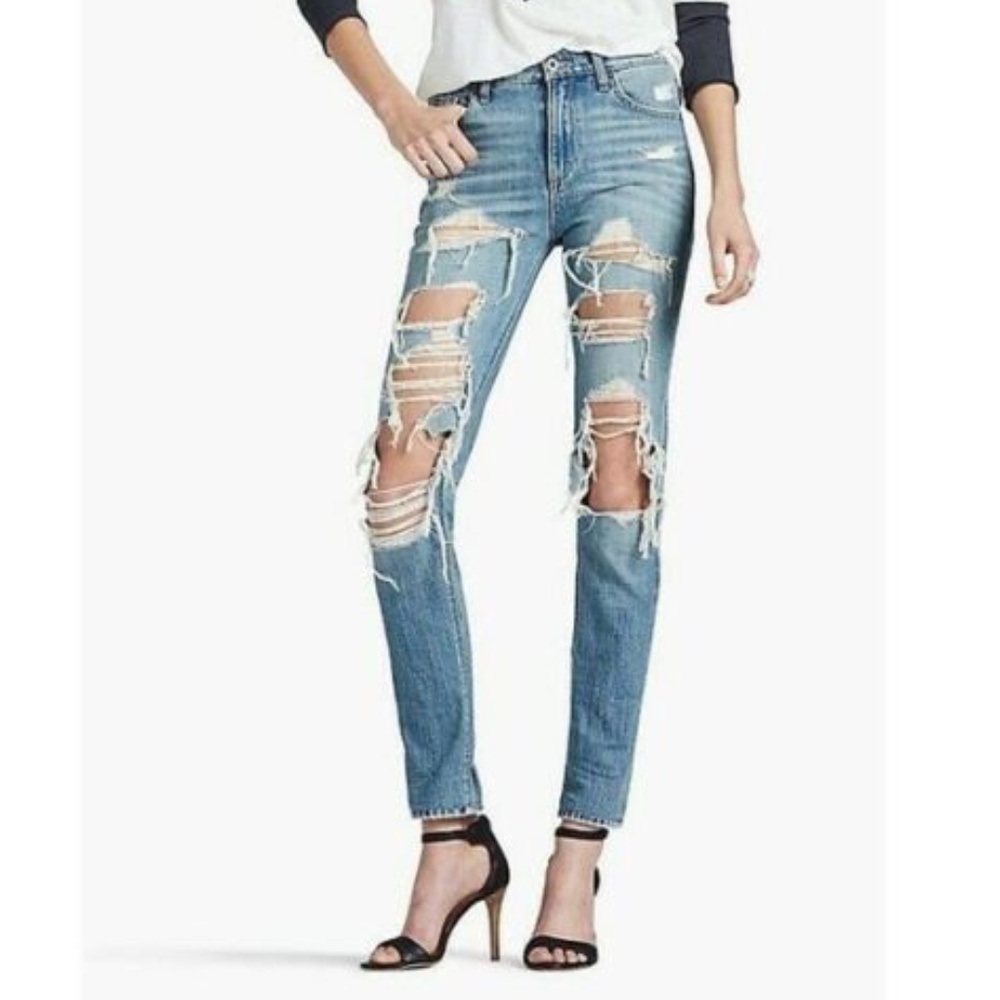 Lucky Brand Blue Distressed Bridgette Skinny Jeans
